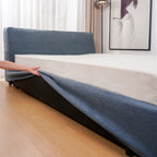 Bed Frame + Headboard Cover In Full | Midnight Indigo