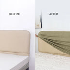 Bed Headboard Cover | Sienna Velour - Fieldstone Olive
