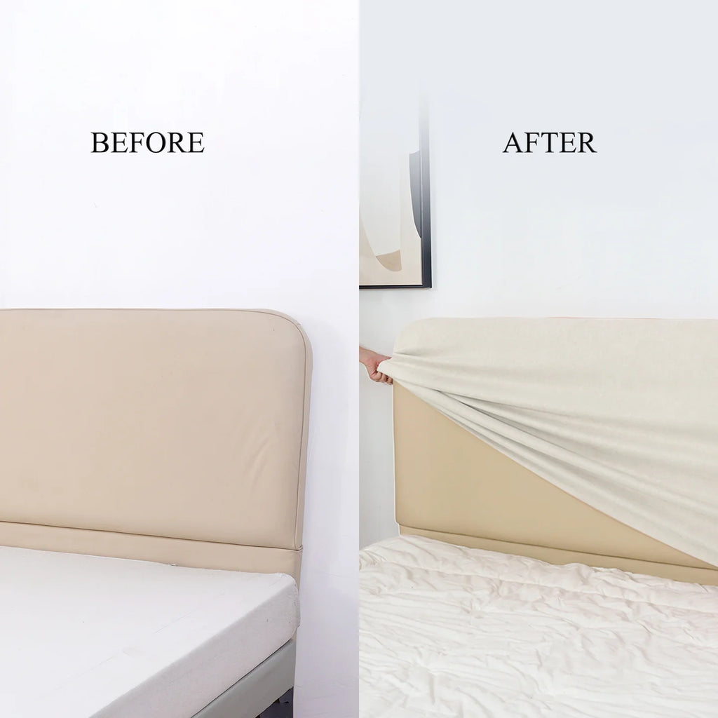 Bed Headboard Cover | Sienna Velour - Ivory Whisper