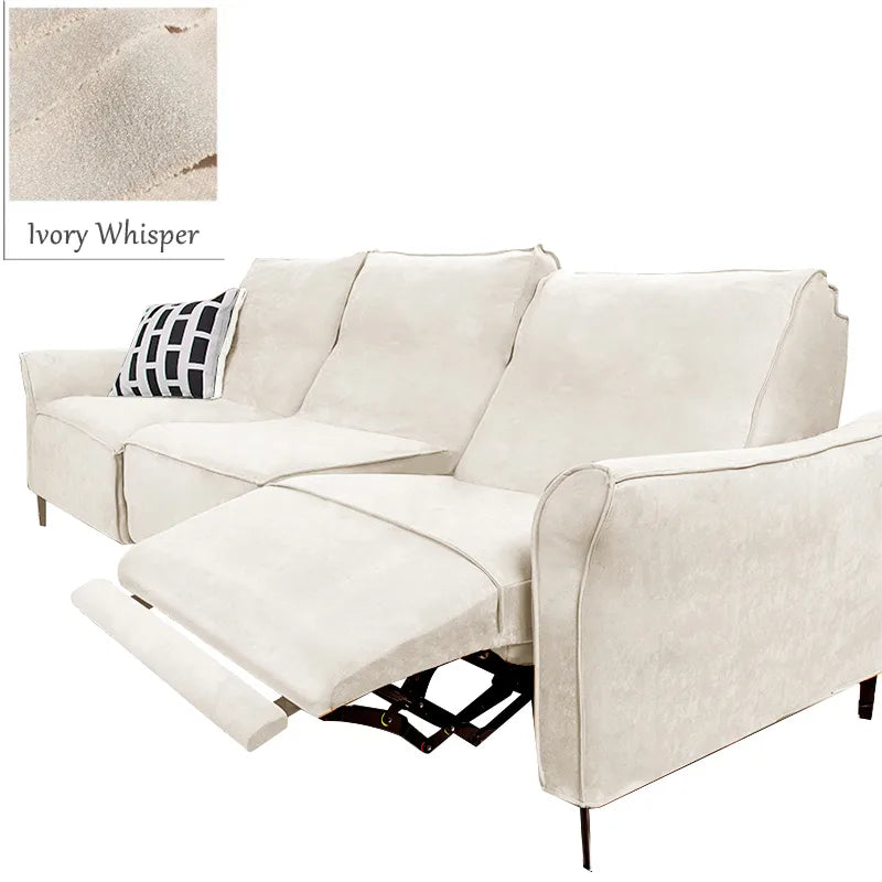 Custom Recliner Slipcover | Sienna Velour - Ivory Whisper
