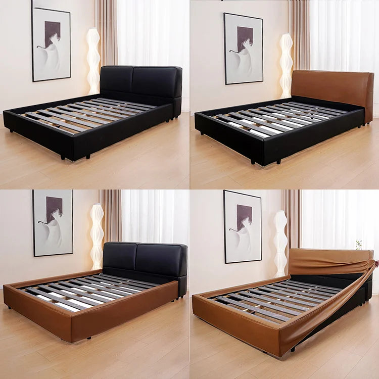 Bed Frame + Headboard Cover | Terravia - Chestnut