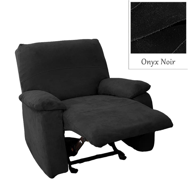 Custom Recliner Chair Slipcover | Sienna Velour - Onyx Noir