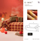 G 9016 Red Luck Grid Fur-Free Sofa Cover | Retro Plaid Custom Cover