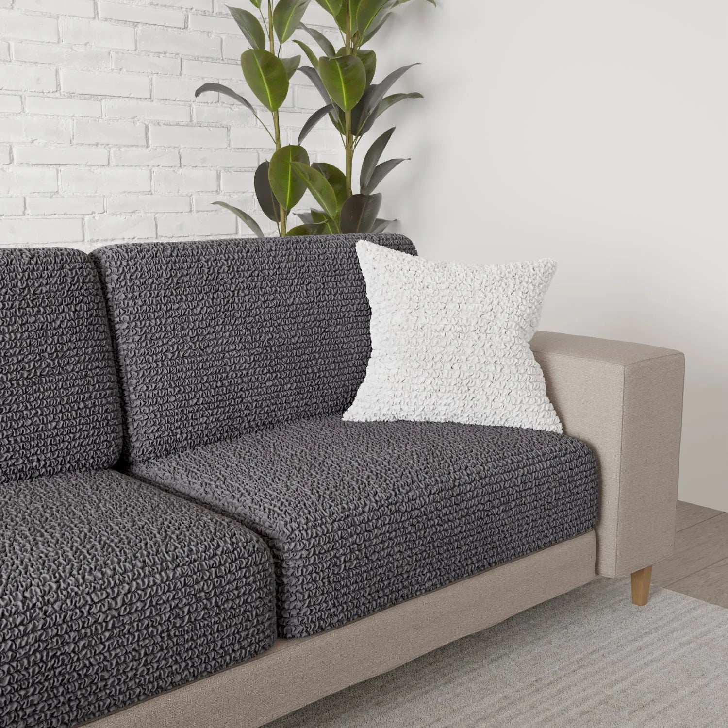 Dark Gray Microfibra Seat Cushion Slipcover