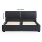 Lit plateforme rembourré + housse de tête de lit | Anthracite classique 