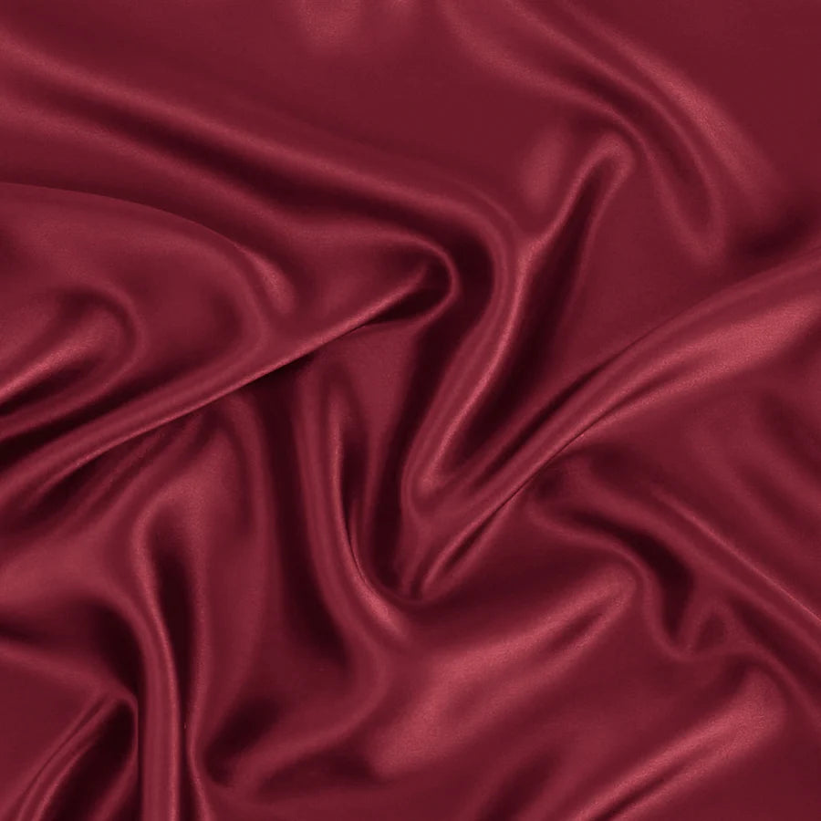 Solid Satin Silk Pillowcase 2 Pack - Burgundy