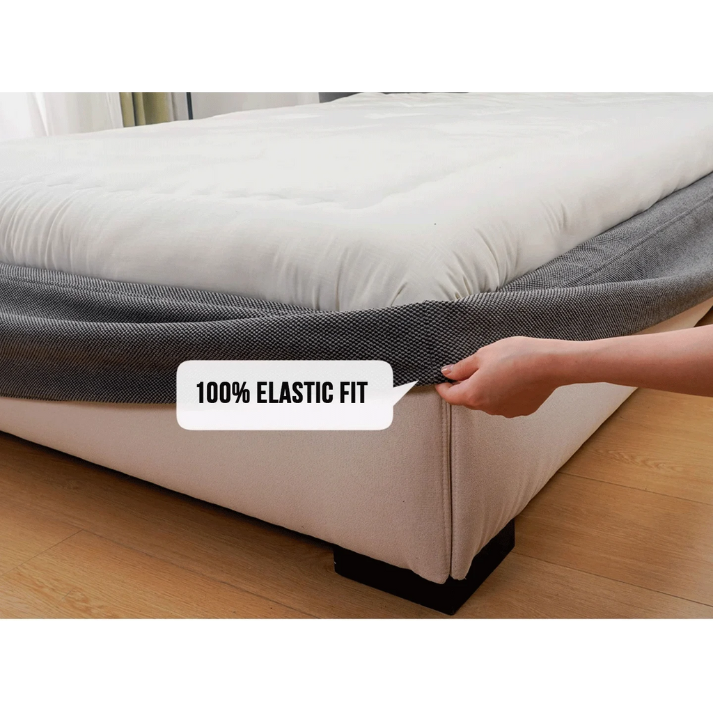 Customized Bed + Headboard Cover | Marlowe Spotted | Black and Gray #1925-01