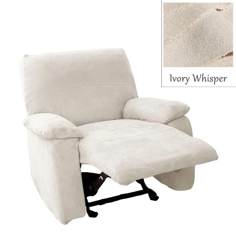 Custom Recliner Chair Slipcover | Sienna Velour - Ivory Whisper