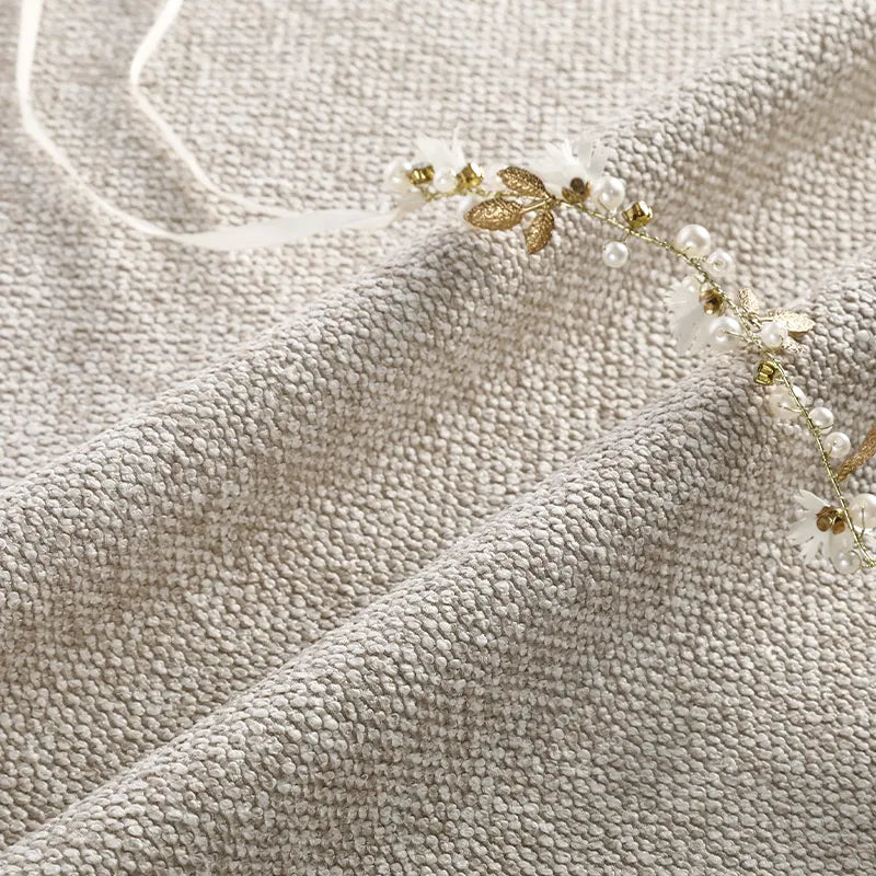Custom Bed Frame Cover — Marlowe Linen-Blend 1925 · Off-White Apricot