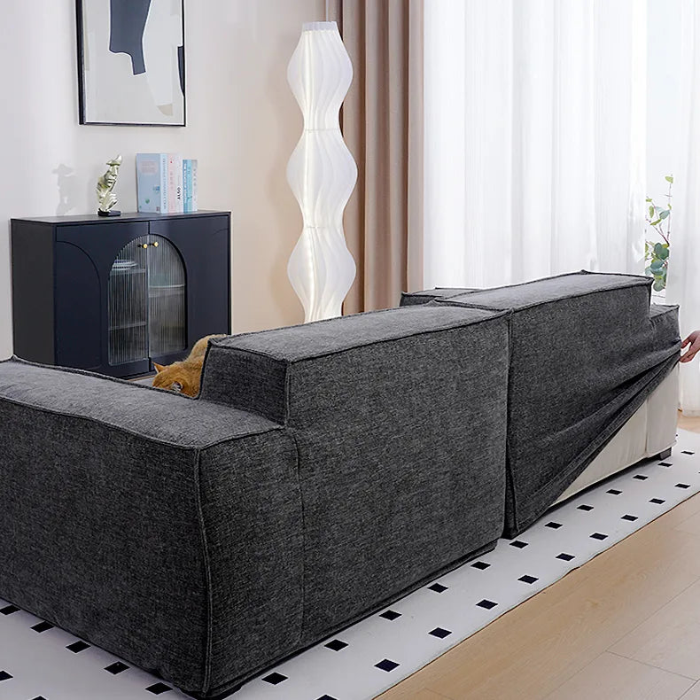 Custom Sofa Slipcover | Elara Basic - Dark Gray