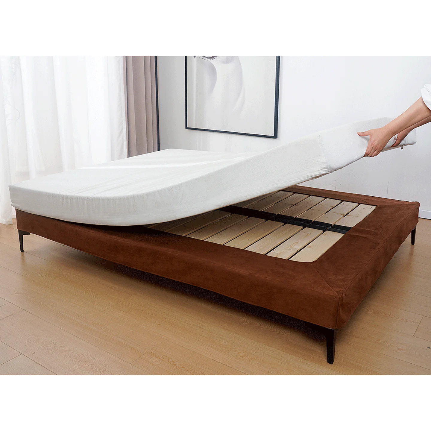 Customized Bed + Headboard Cover | Nestvo | Caramel