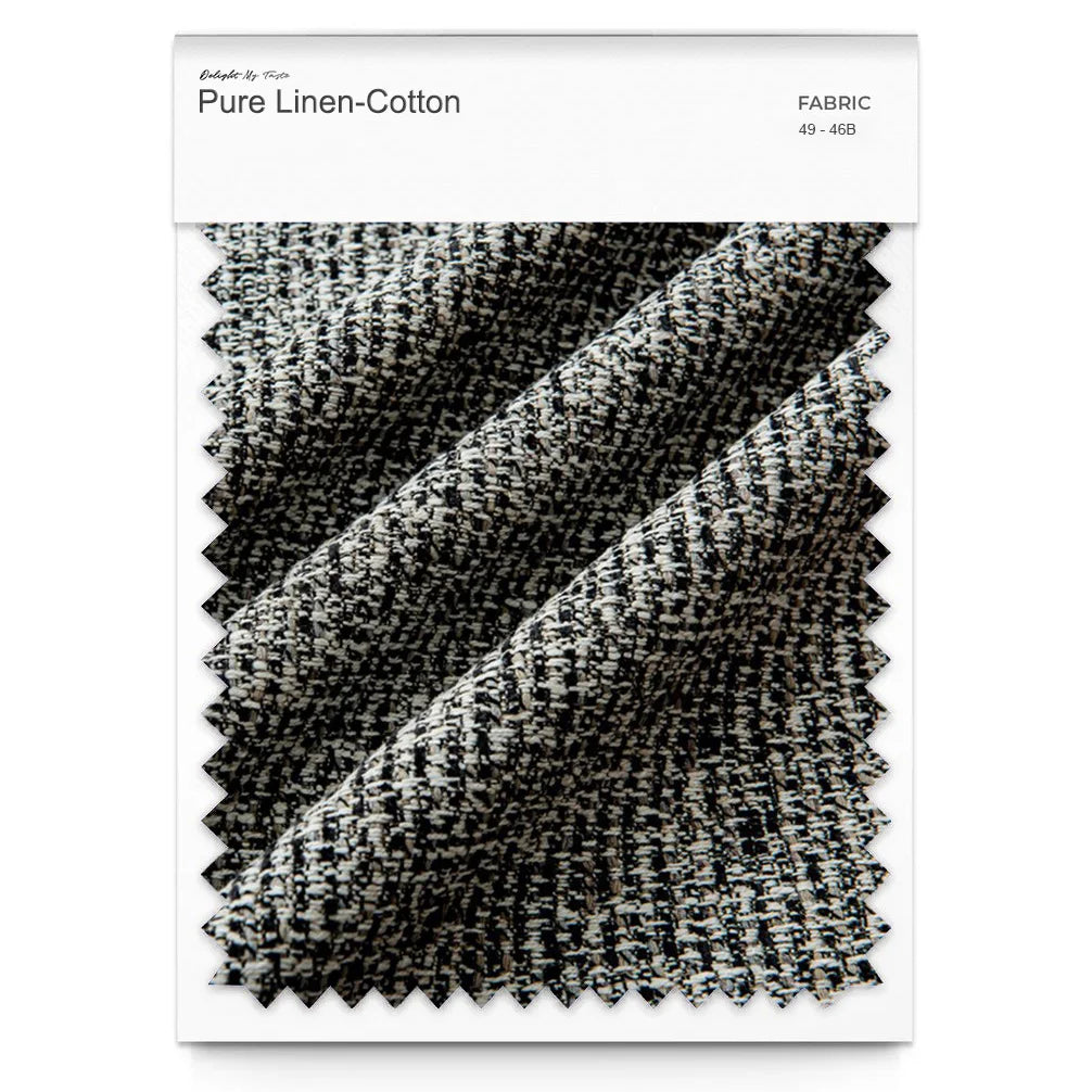 Pure Linen-Cotton 49 - 46B | Black mixed White