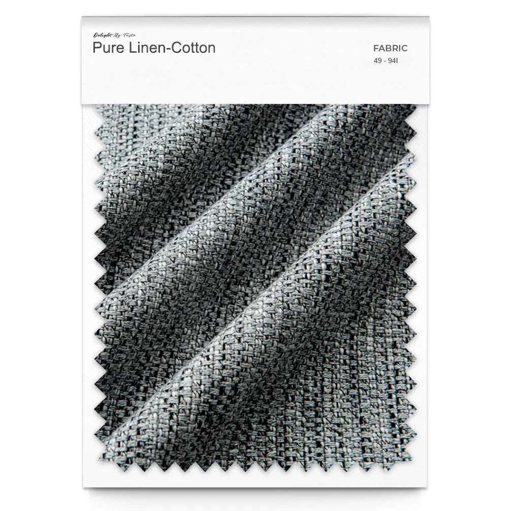 Pure Linen-Cotton 49 - 94I | Gray mixed Black