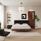Lit plateforme rembourré + housse de tête de lit | Anthracite classique 
