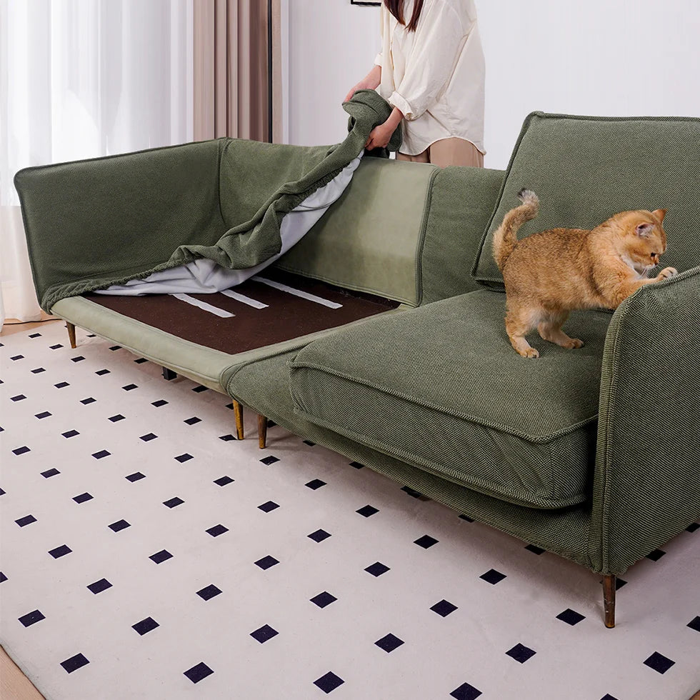 Custom Individual Cushion Sofa Slipcover | Marlowe Collection - Olive Moss