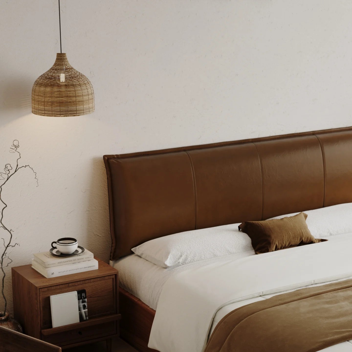 Lit plateforme rembourré + housse de tête de lit | Anthracite classique 