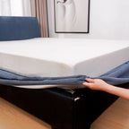 Bed Frame + Headboard Cover In Full | Midnight Indigo