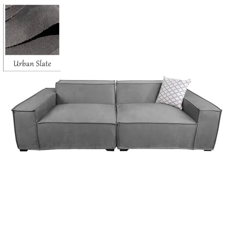Custom Sofa Slipcover | Sienna Velour - Urban Slate