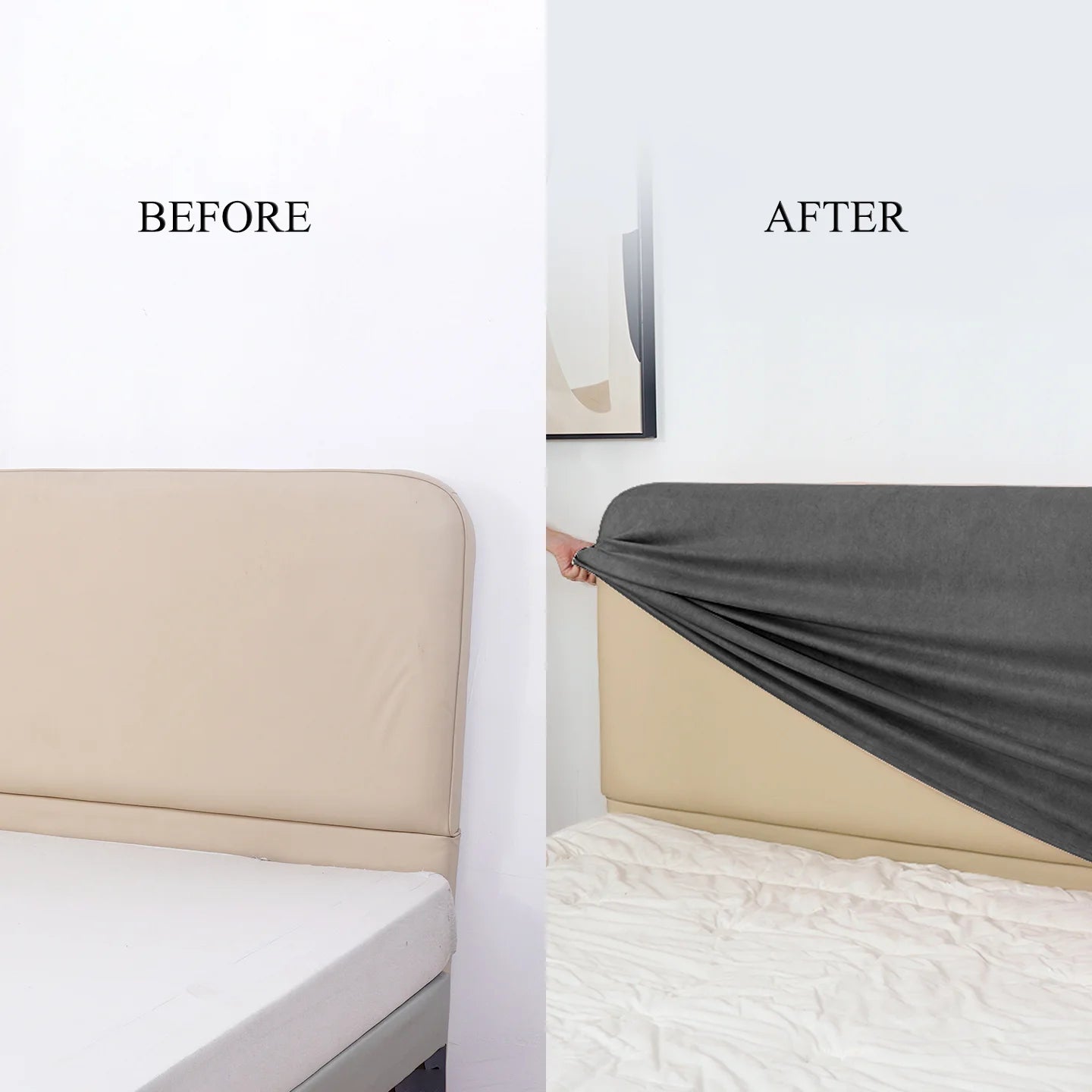 Bed Headboard Cover | Sienna Velour - Urban Slate