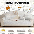 Couch Cushion Cover In Light Gray Floral