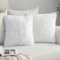 Solid Deluxe Plush Throw Pillowcase 2 Pack - White