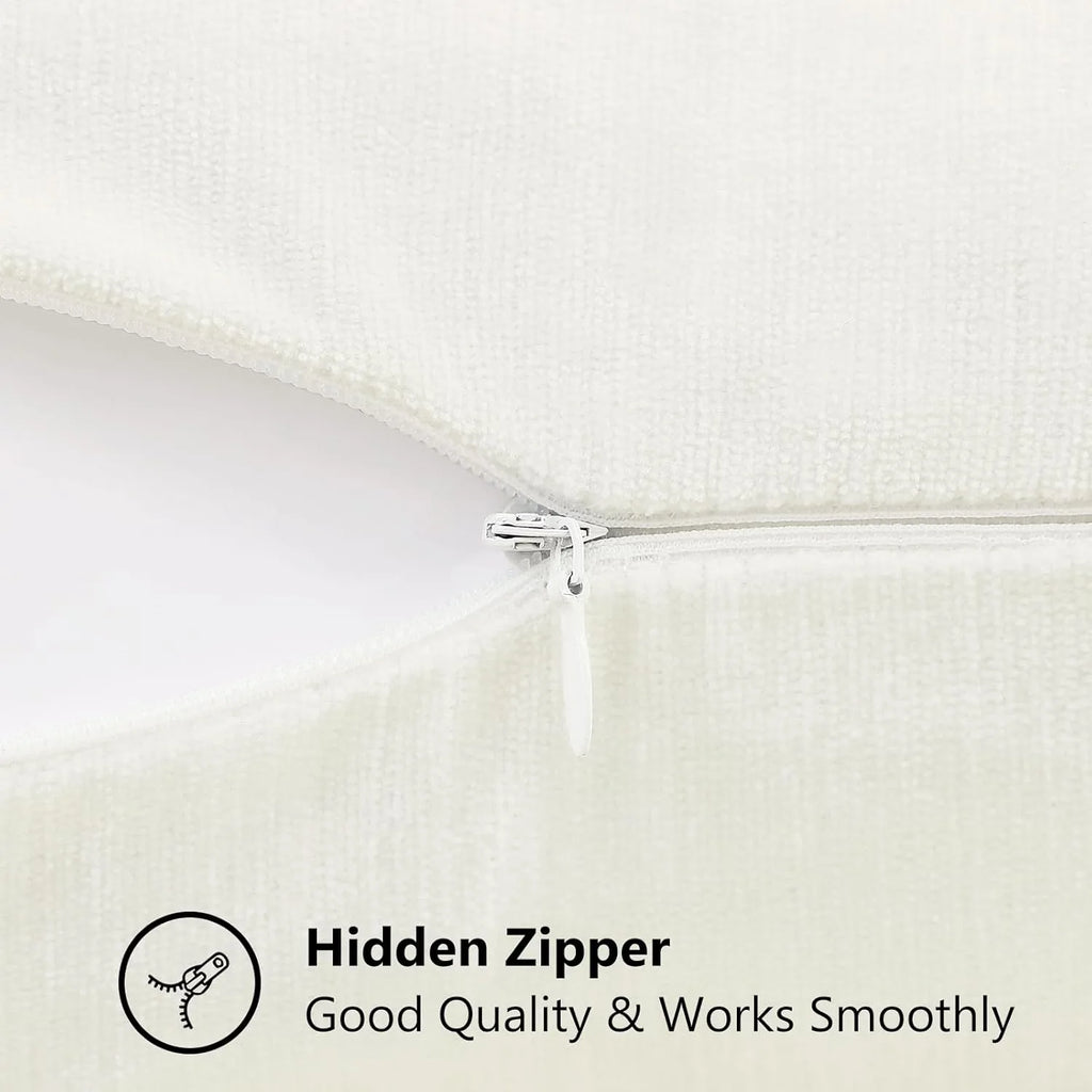 Dyed Neutral Chenille Throw Pillowcase 2 Pack - Cream White