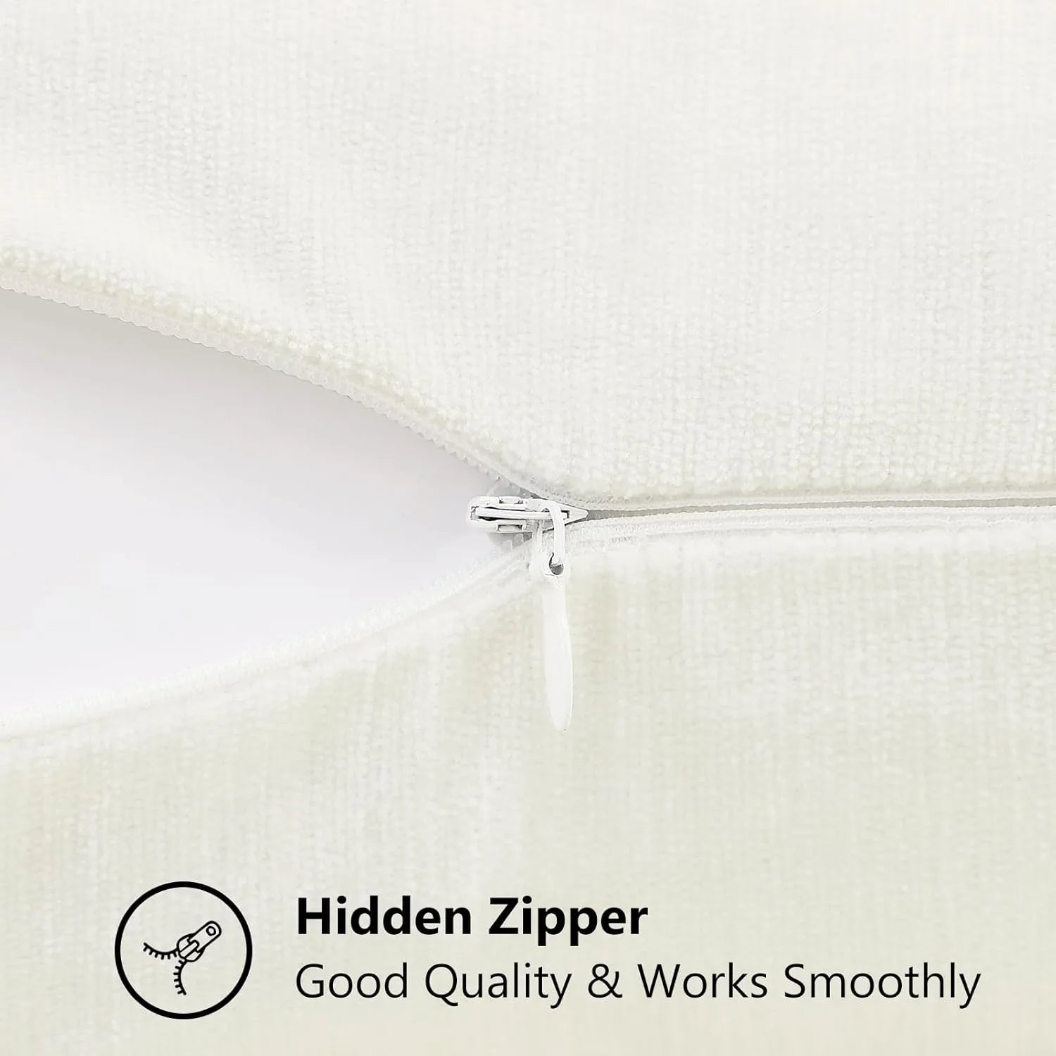 Dyed Neutral Chenille Throw Pillowcase 2 Pack - Cream White