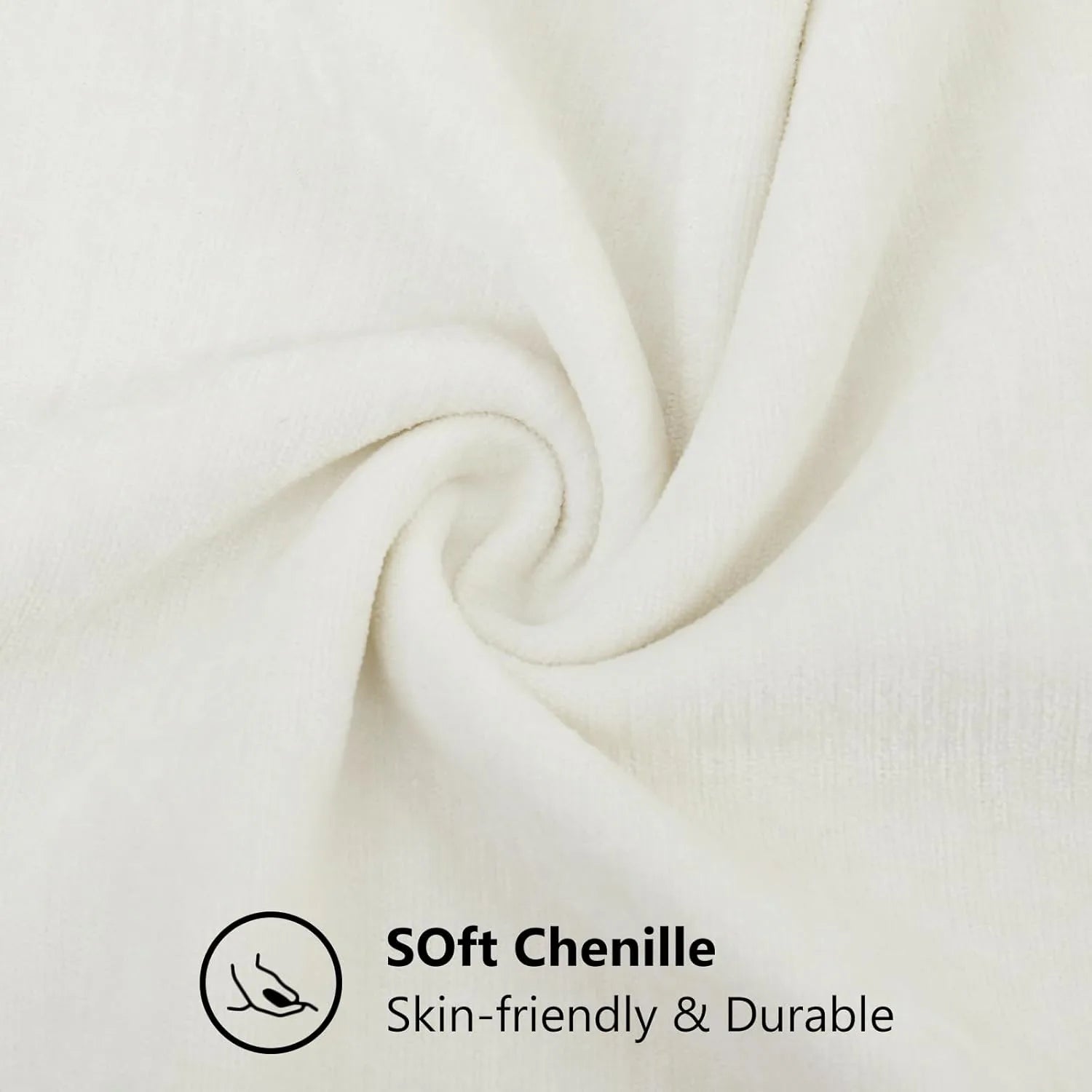 Dyed Neutral Chenille Throw Pillowcase 2 Pack - Cream White