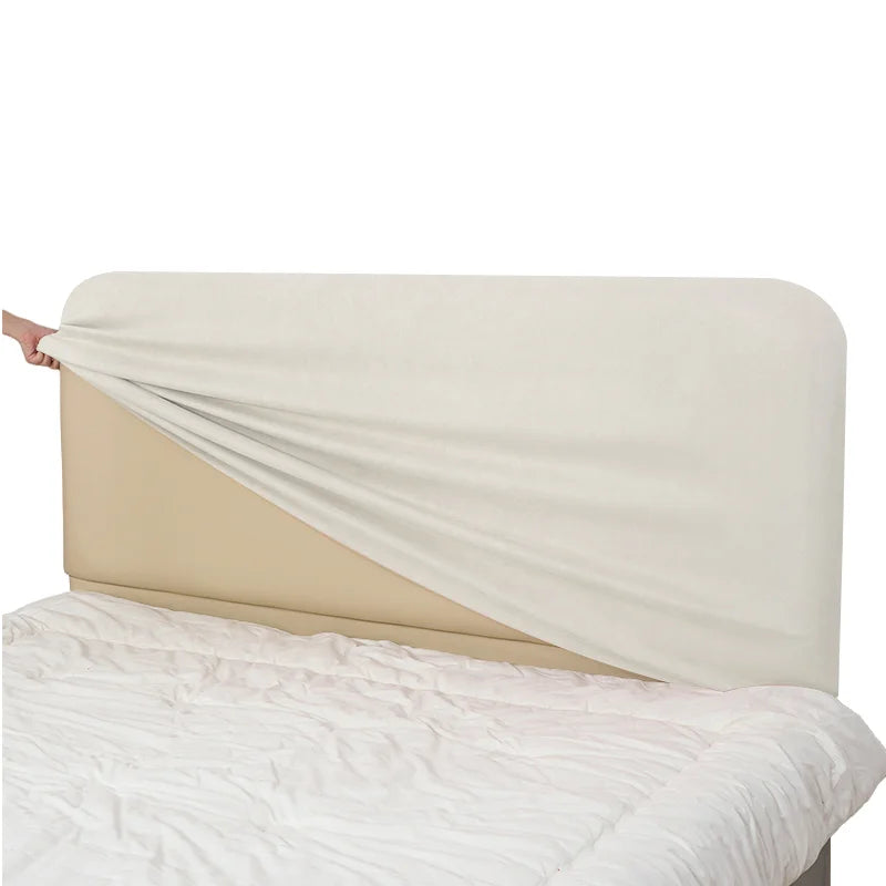 Bed Headboard Cover | Sienna Velour - Ivory Whisper