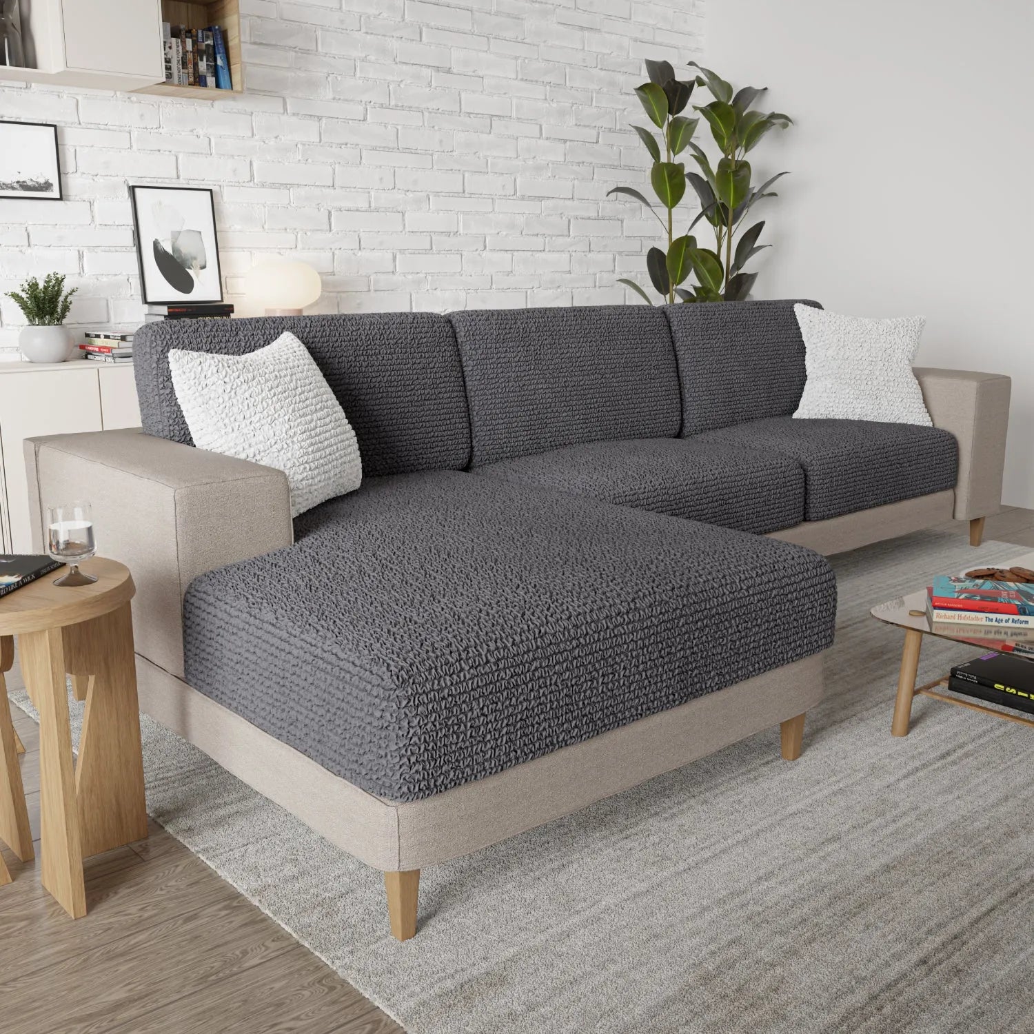 Dark Gray Microfibra Seat Cushion Slipcover