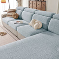 Chenille Solid Woven Stretch Sofa Cushion Cover - Blue
