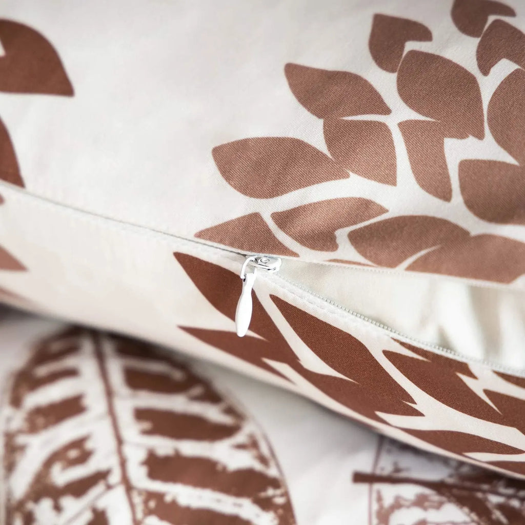 Nature Patterns Printing Throw Pillowcase 4 Pack - Caramel