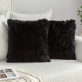 Solid Deluxe Plush Throw Pillowcase 2 Pack - Black