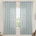 Light filtering Neutral Linen Curtain - Greyish Blue