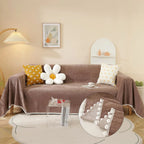 Soild Couch Cover In Brown