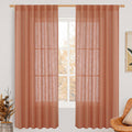 Light filtering Neutral Linen Curtain - Terracotta