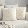 Solid Deluxe Plush Throw Pillowcase 2 Pack - Beige