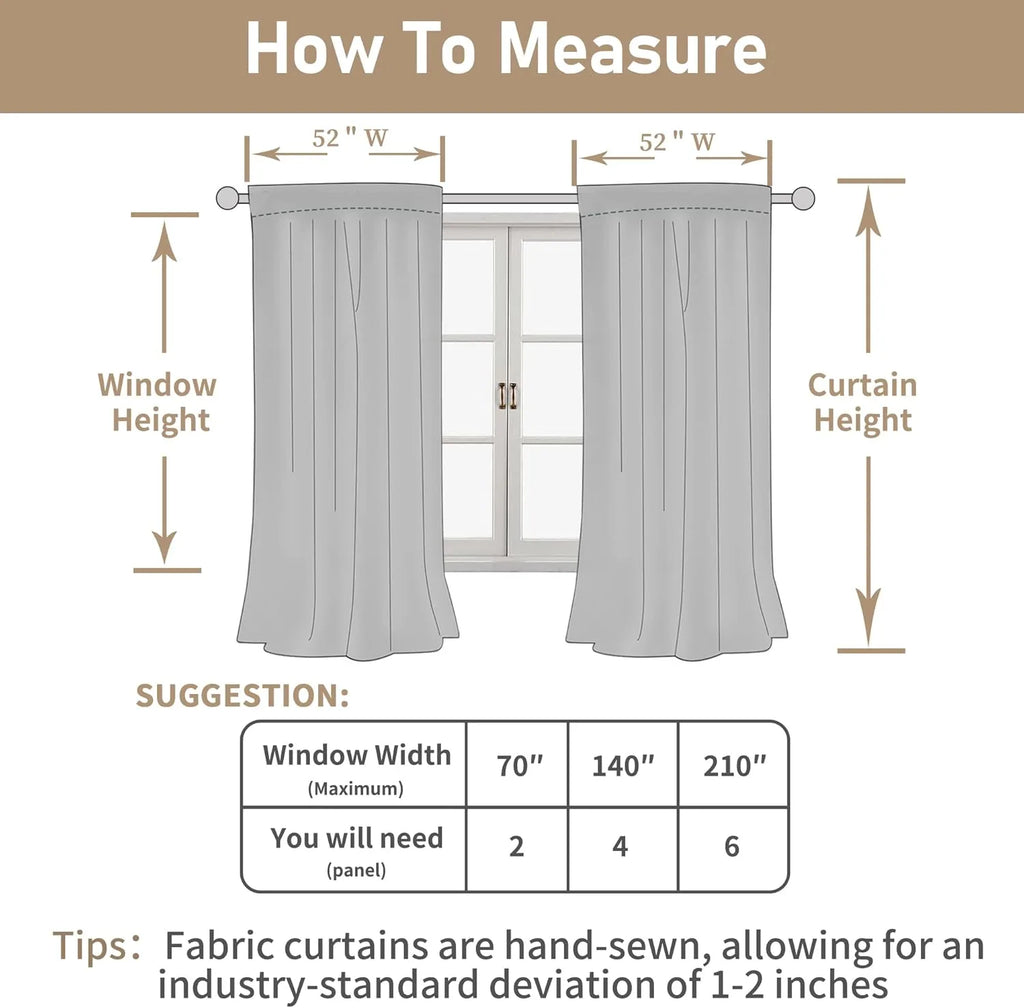 Light filtering Neutral Linen Curtain - Beige