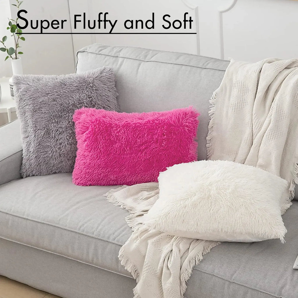 Solid Deluxe Plush Throw Pillowcase 2 Pack - Pink