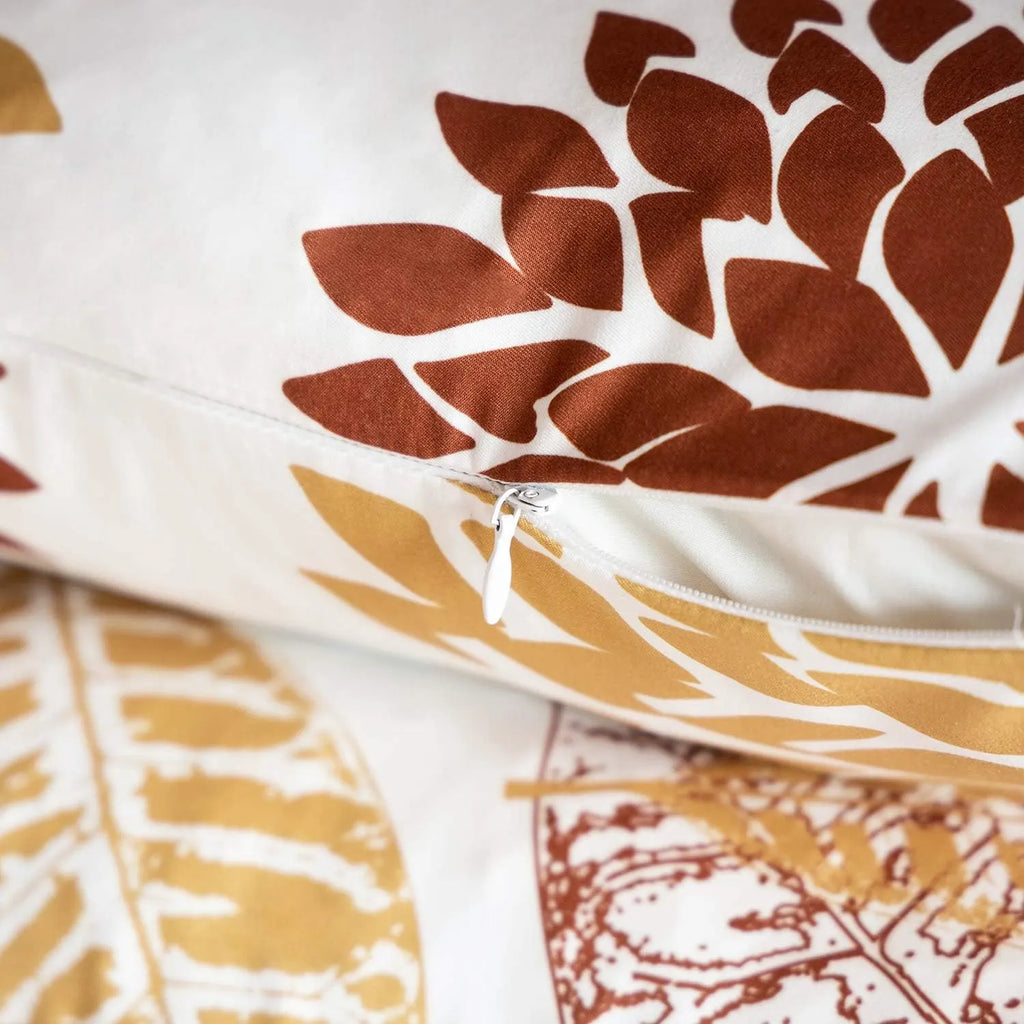 Nature Patterns Printing Throw Pillowcase 4 Pack - Orange