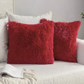Solid Deluxe Plush Throw Pillowcase 2 Pack - Burgundy