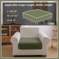 Performance Solid Striped Stretch Sofa Cushion Cover - Green