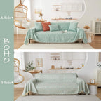 BOHO Couch Cover In Brick Light Green