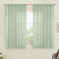 Light filtering Neutral Linen Curtain - Fresh Green