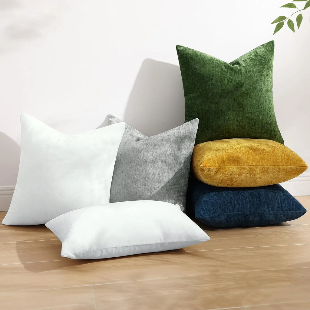 Dyed Neutral Chenille Throw Pillowcase 2 Pack - Cream White