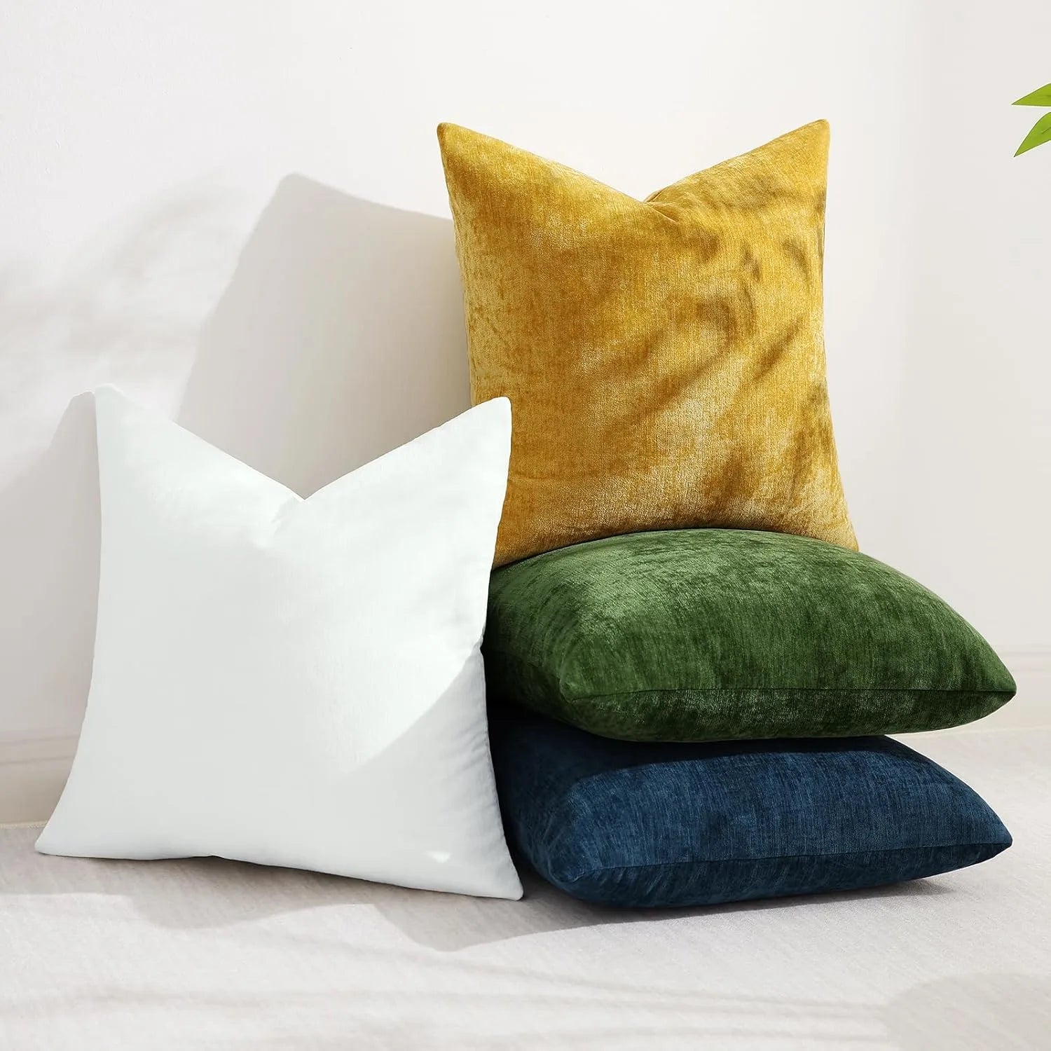 Dyed Neutral Chenille Throw Pillowcase 2 Pack - Cream White