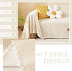 Soild Couch Cover In Beige