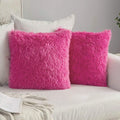 Solid Deluxe Plush Throw Pillowcase 2 Pack - Pink