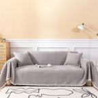 Soild Couch Cover In Gray