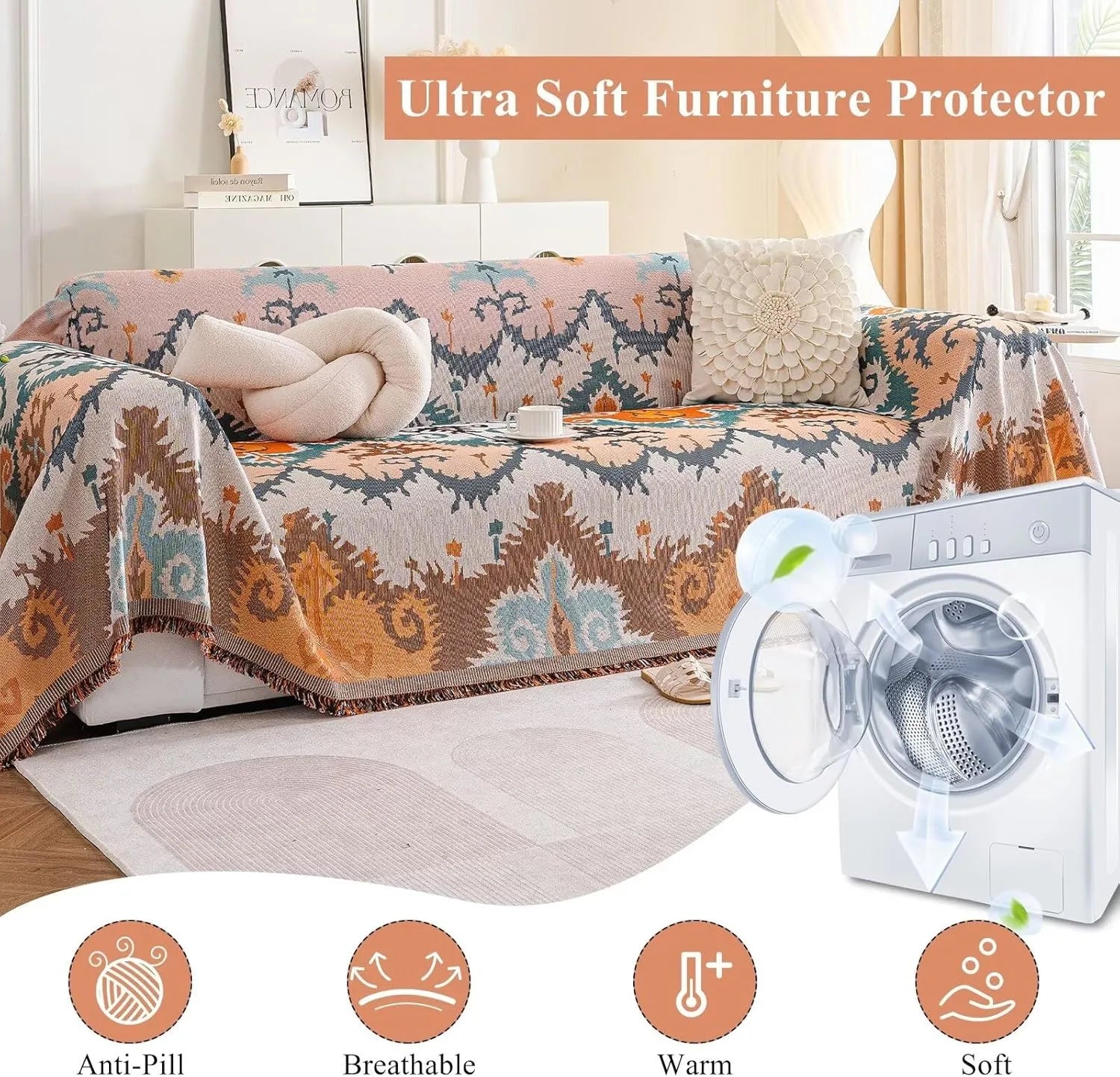 Vintage Flower Sofa Cover In Cecilia